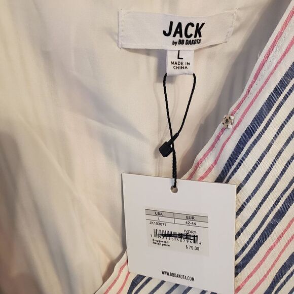 NWT BB Dakota striped wrap style romper L - Picture 5 of 14